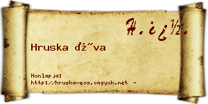 Hruska Éva névjegykártya
